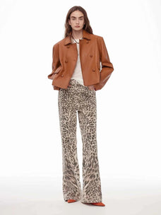 Nth power orange brown suede leather jacket model view
