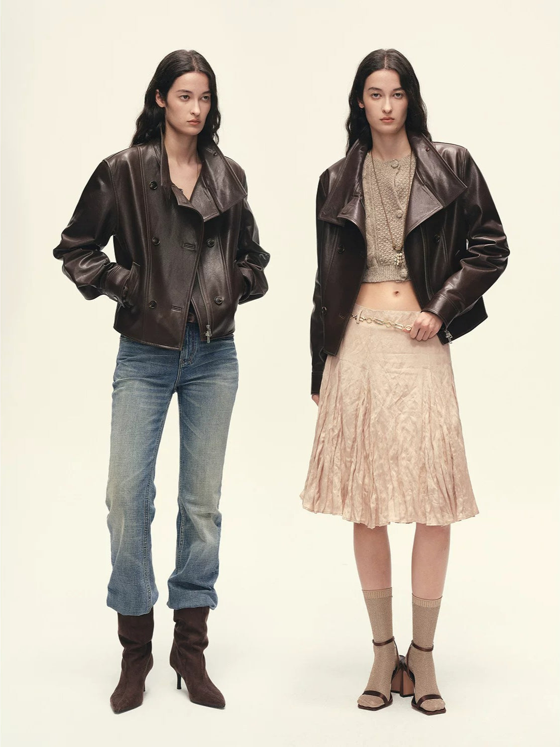Firelady Fur Women's Suede & Waxed Sheepskin Double-Breasted Jacket "Mali"