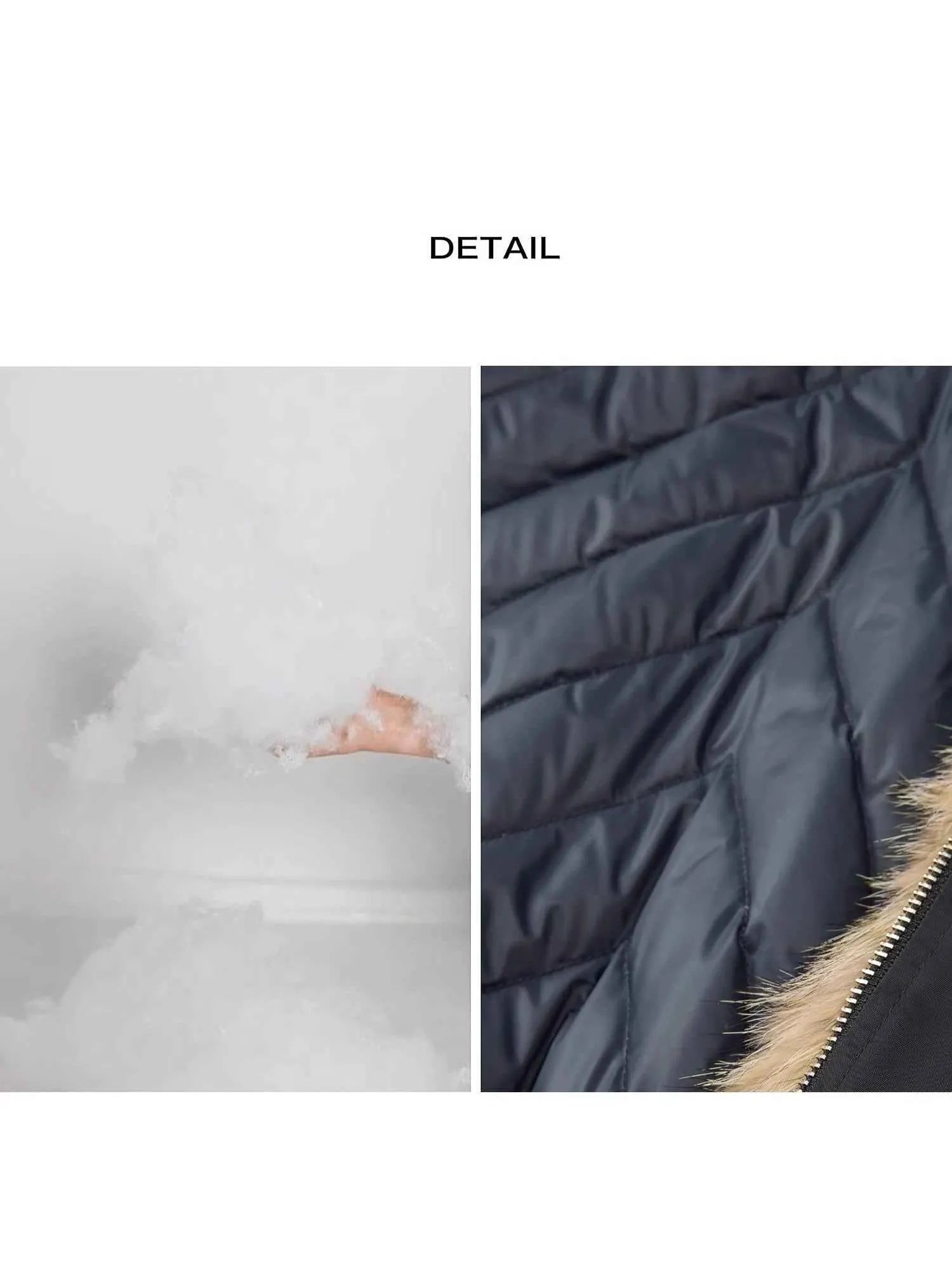 Firelady Fur Urban Warmth detachable parka details including water-resistant fabric and lining