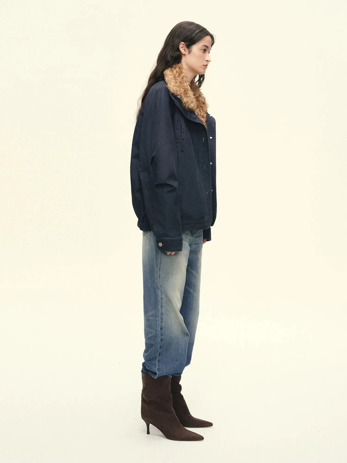 Firelady Fur Women's 90% Goose Down Parka – Enzyme-Washed Shell &amp; Detachable Curly Hu Sheep Fur Collar