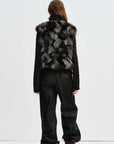 Firelady Fur Women's Saga Furs Fox Fur Jacket with Removable Wool-Knit Sleeves "Caramel Mocha"
