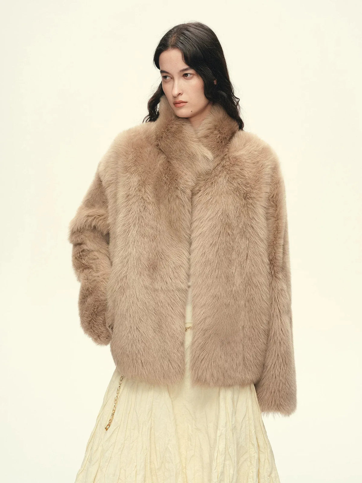 Firelady Fur Women's Toscana Shearling Coat – Convertible Stand Collar