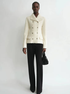 Firelady Fur Women's Mohair-Alpaca Coat – Cropped Double-Breasted