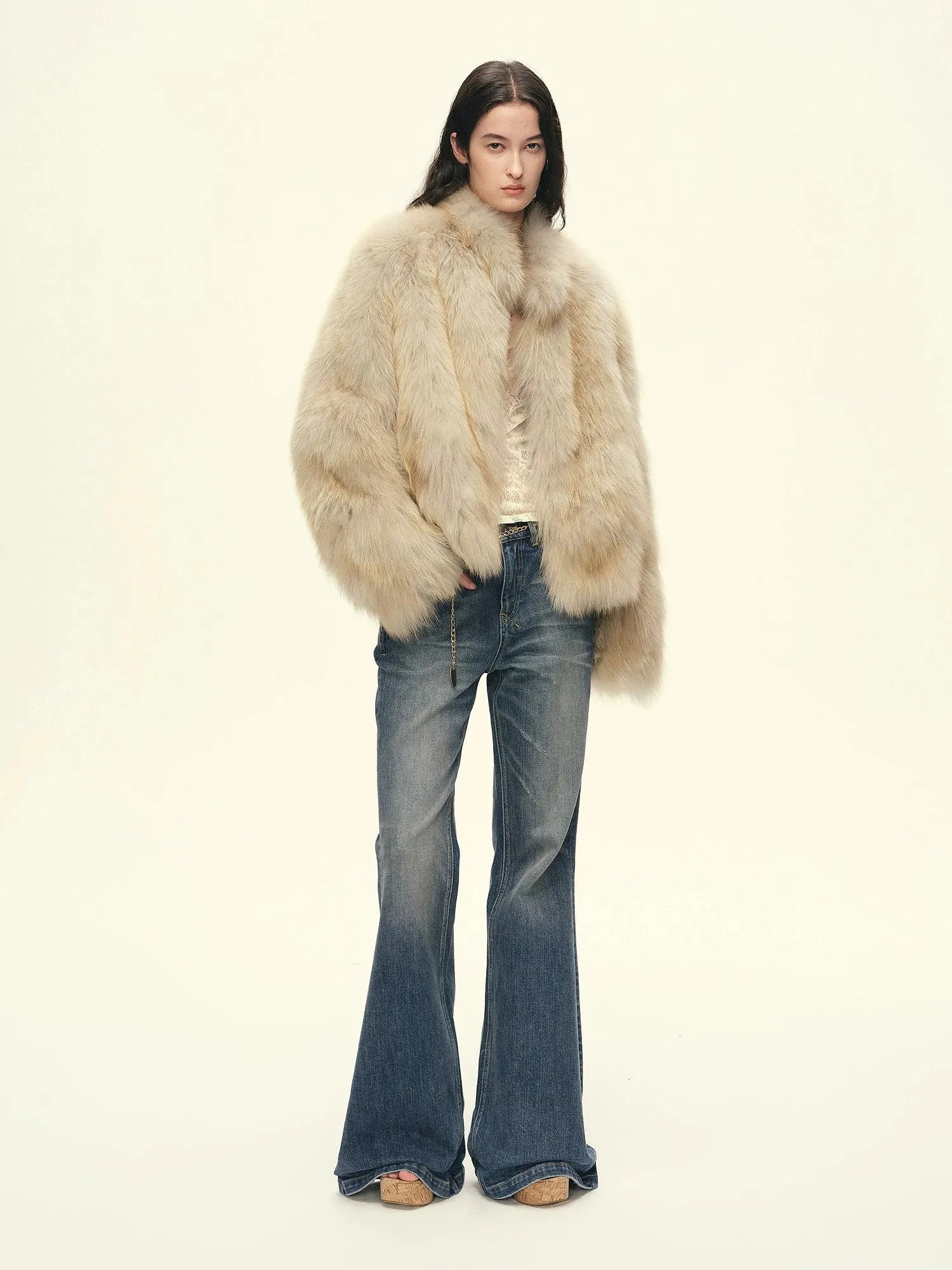 Firelady Fur Women's Finnish Saga Furs Crown Grade Fox Fur Coat – Custom-Dyed Cropped Stand-Collar Jacket