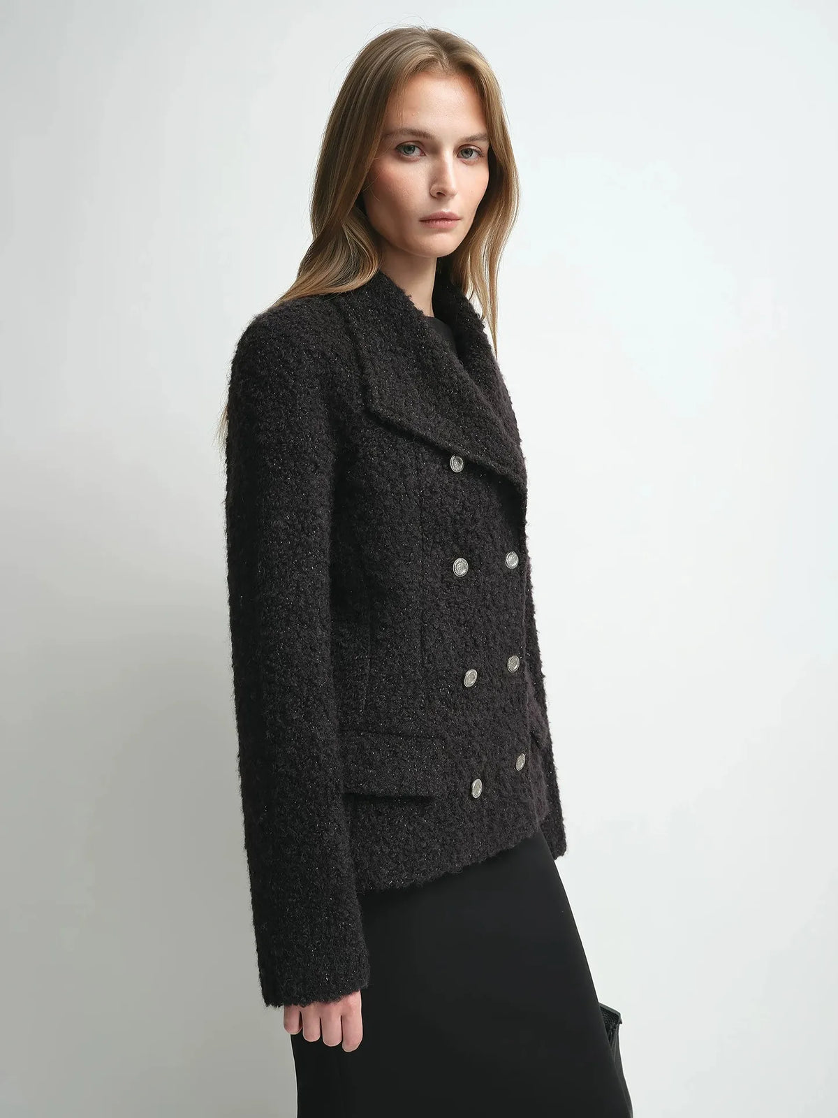 Firelady Fur Women's Mohair-Alpaca Coat – Cropped Double-Breasted