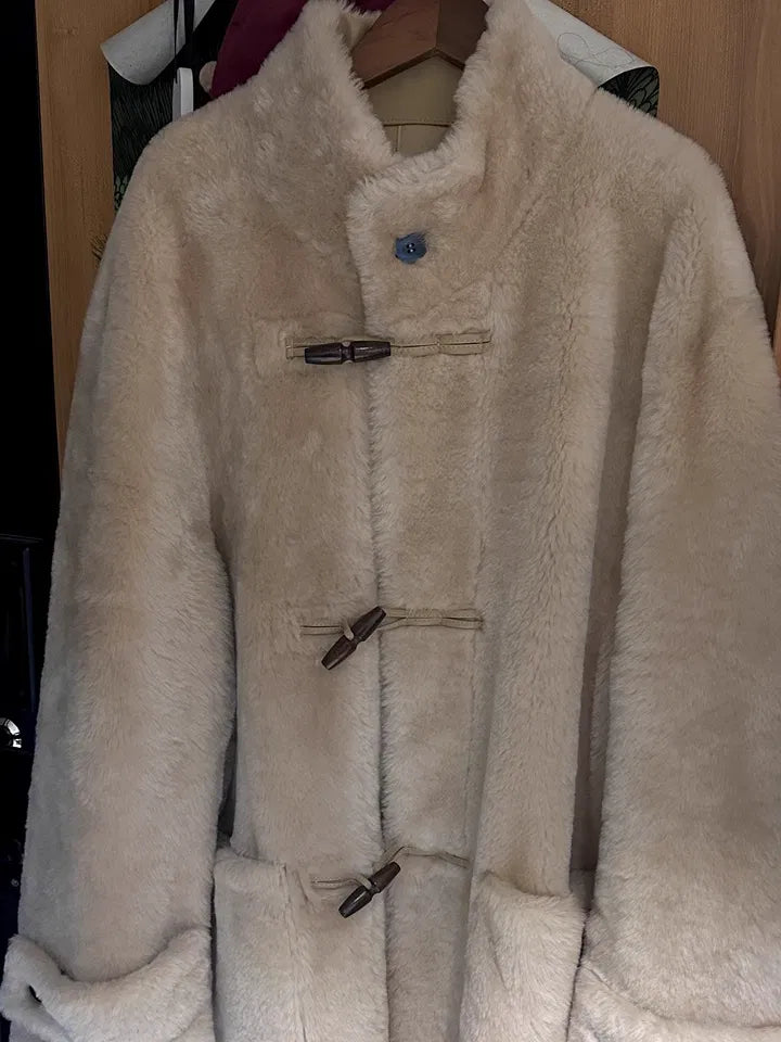 Long Shearling Jacket with Stand Collar “Dreamer”