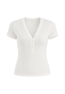 FireladyFur Brand Slim Fit Tencel Wool Women's Slim Fit Henley T-Shirts Short/Long Sleeve V-Neck Button Knitted Bottoming Basic Tops"Pure Fashion"