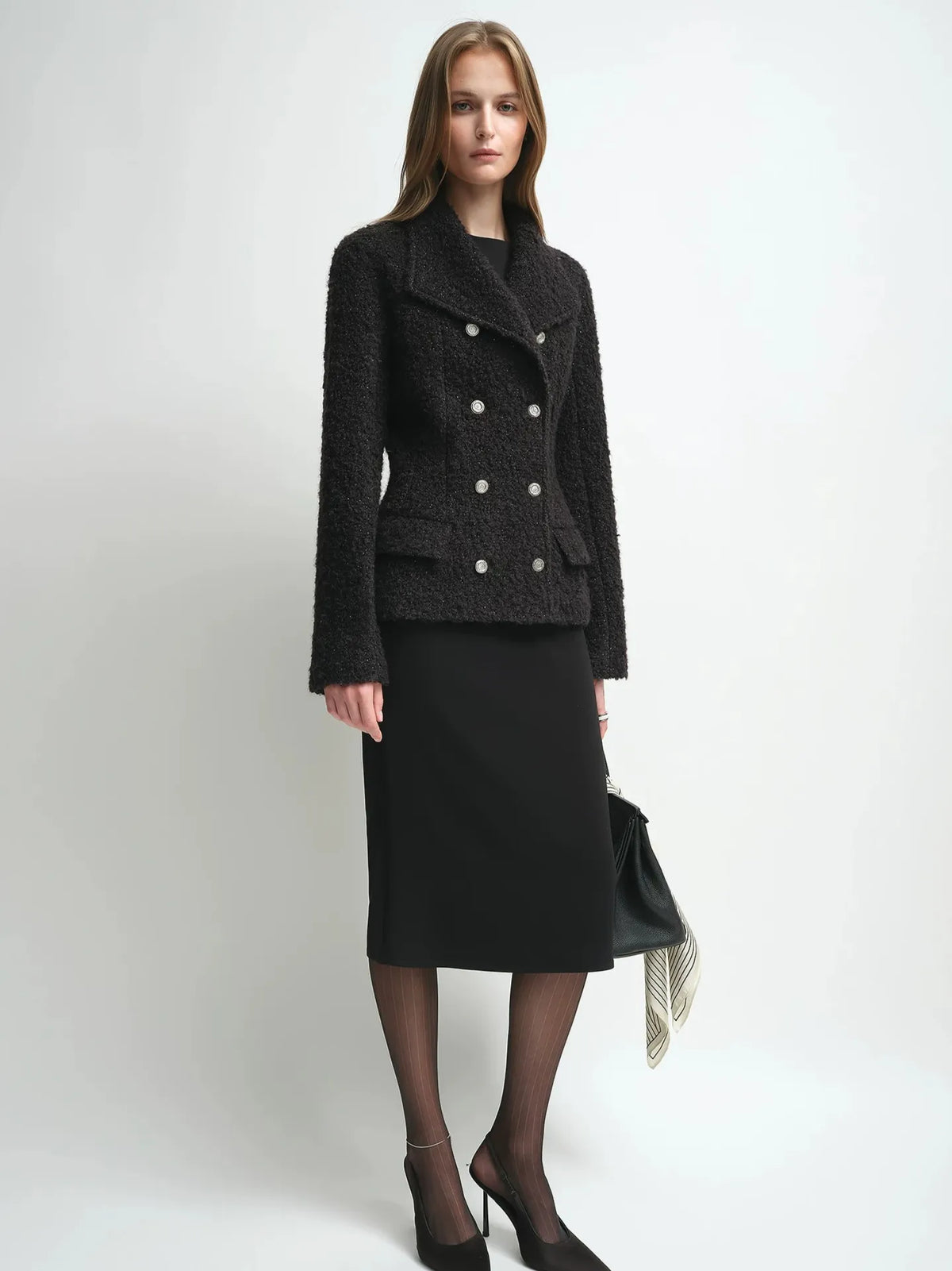 Firelady Fur Women's Mohair-Alpaca Coat – Cropped Double-Breasted