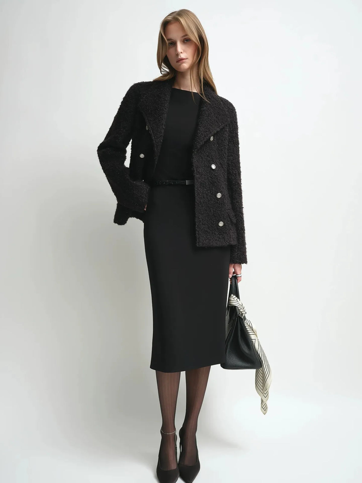 Firelady Fur Women's Mohair-Alpaca Coat – Cropped Double-Breasted