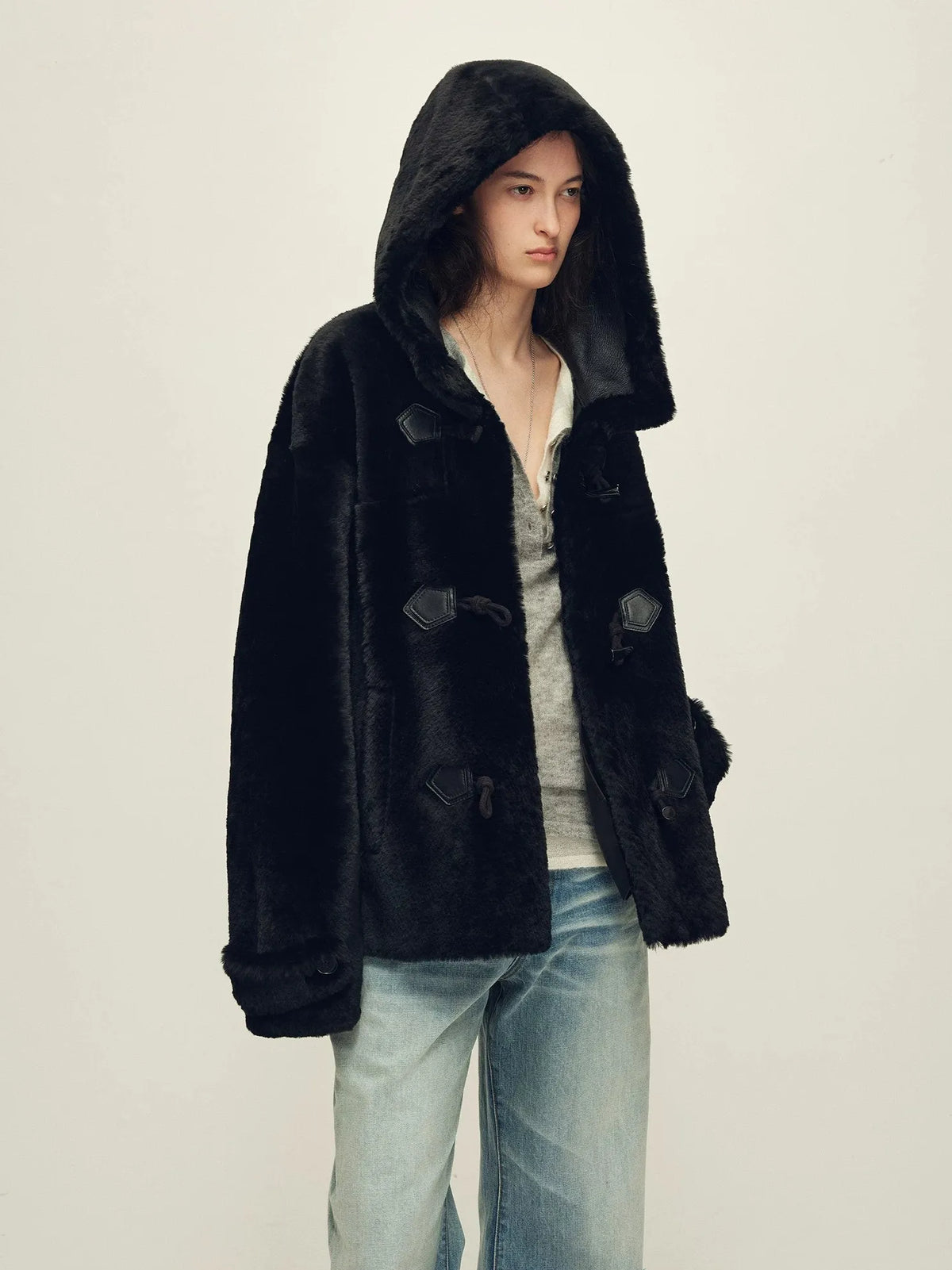 Firelady Fur Women's South African Loman Hooded Shearling Coat