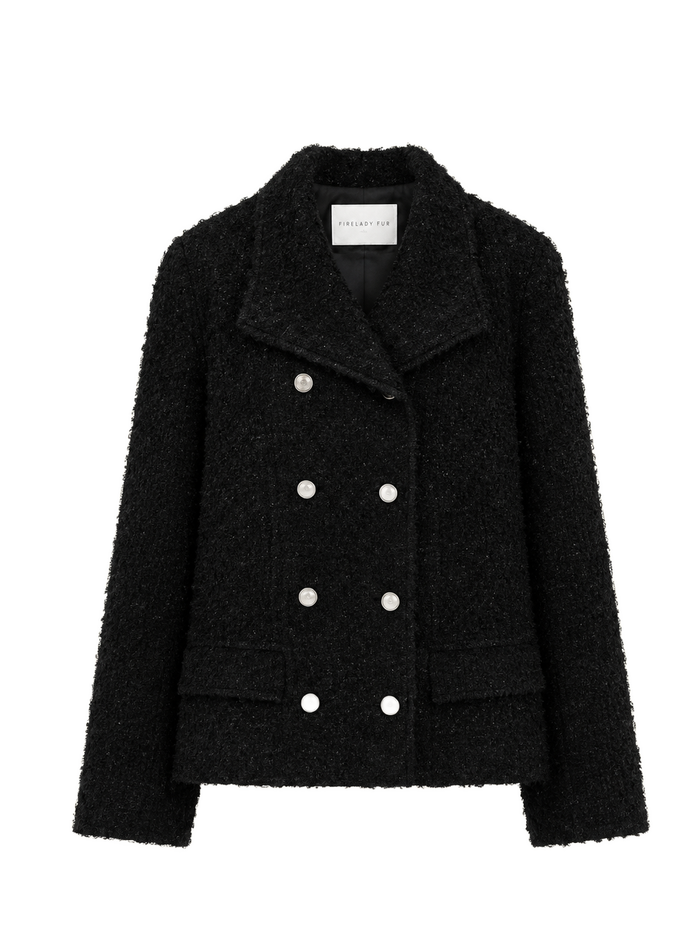 Firelady Fur Women's Mohair-Alpaca Coat – Cropped Double-Breasted