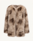 Heartbeat private collection Casual casual sense of chicken heart collar two-color printing craft disc buckle fox fur coat