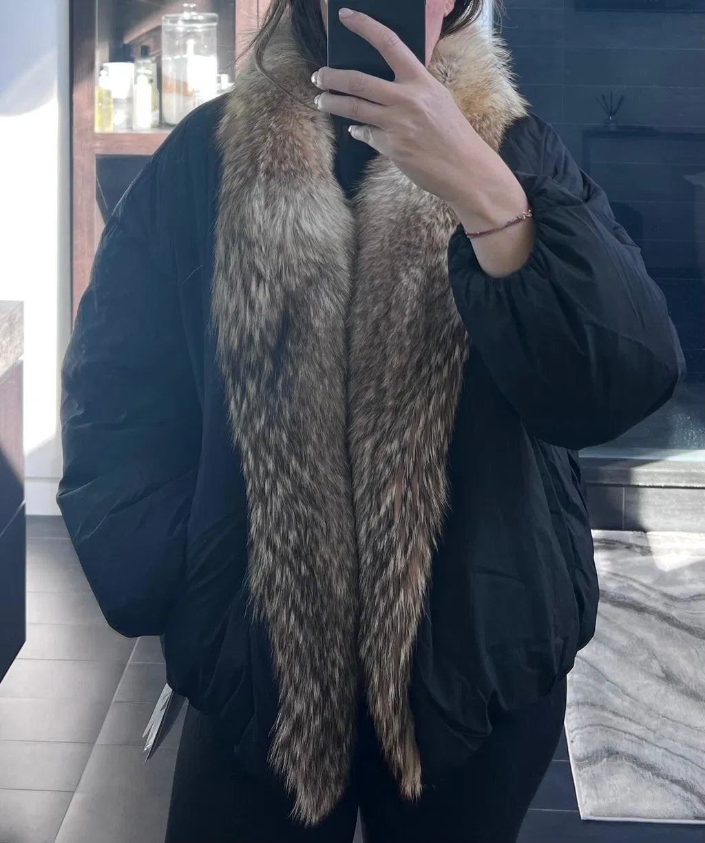Goose Down Parka with Detachable Wolf Fur Trim “Glacier Parka