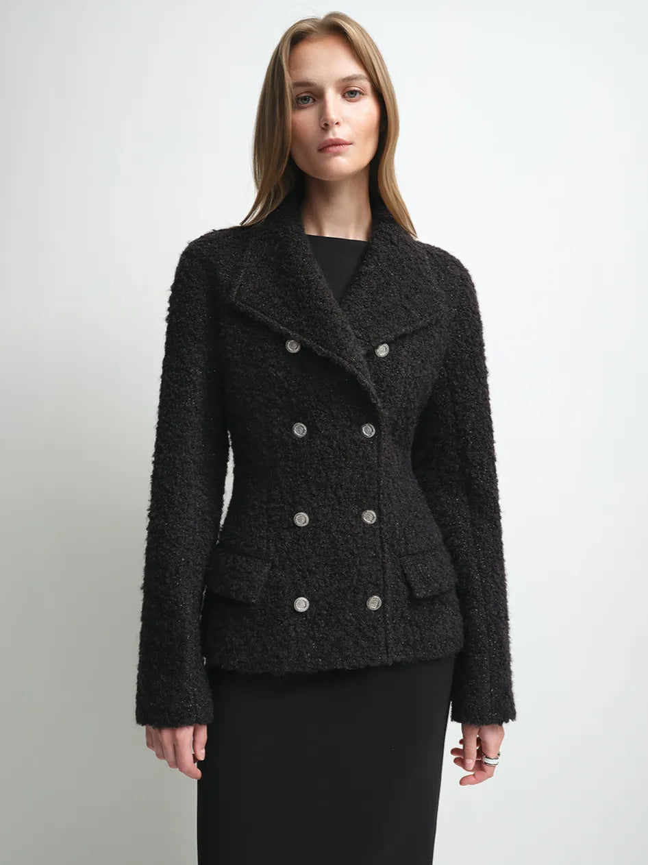 Firelady Fur Women's Mohair-Alpaca Coat – Cropped Double-Breasted