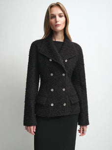 Firelady Fur Women's Mohair-Alpaca Coat – Cropped Double-Breasted