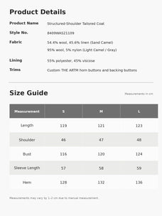 Desert City women's Italian wool herringbone coat size and product information