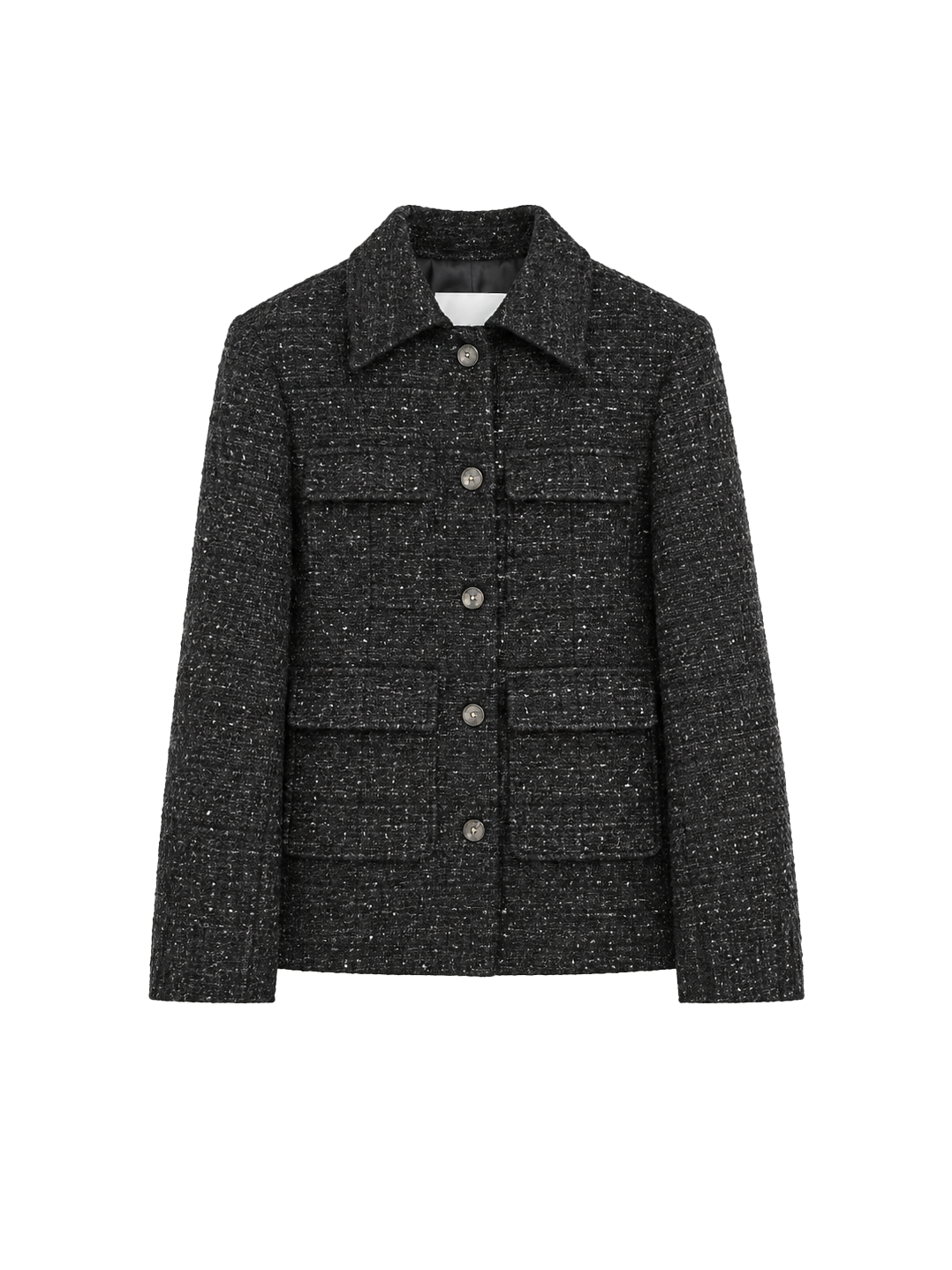 Firelady Fur Women's Wool-Blend Tweed Jacket – Belted Four-Pocket Design