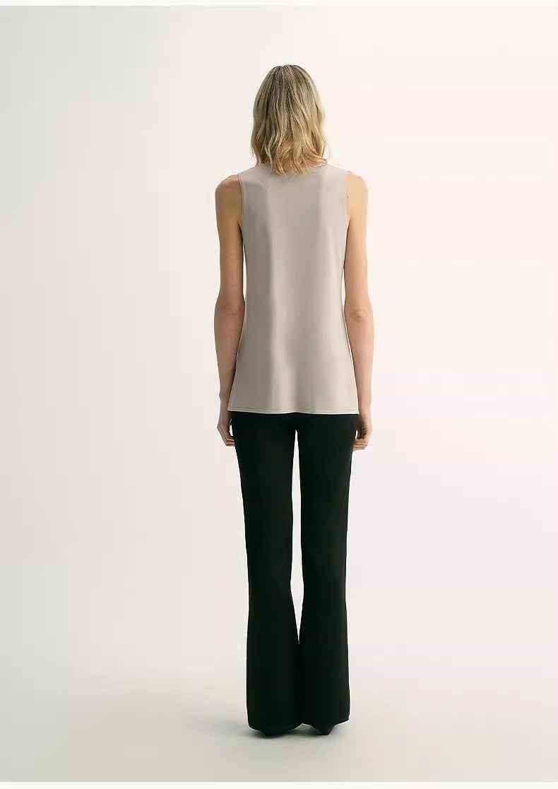 20NM ultra - fine high - quality silk, smooth and elegant U - neck straight knitted vest T - variant_title