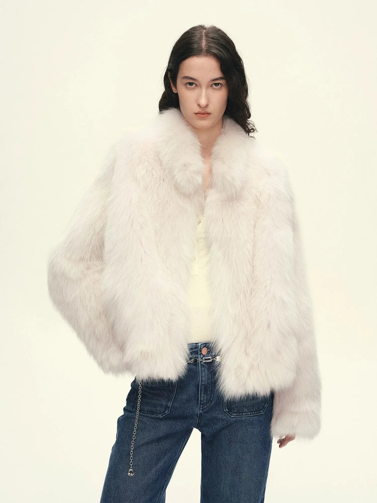 Firelady Fur Women's Finnish Saga Furs Crown Grade Fox Fur Coat – Custom-Dyed Cropped Stand-Collar Jacket