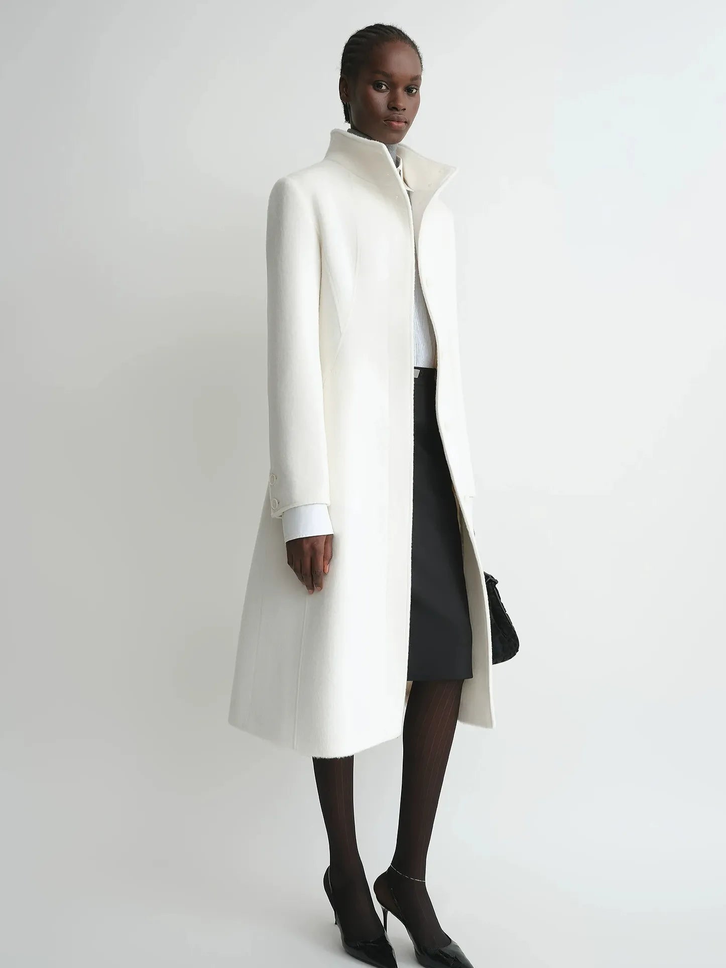 Firelady Fur Women's Alpaca-Wool A-Line Coat – Stand Collar