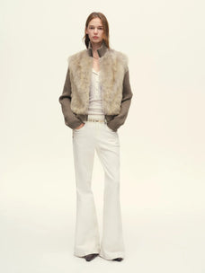 Firelady Fur Women's Italian Tuscan Shearling Coat – Detachable Knit Sleeves & Convertible Collar