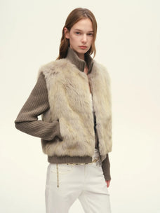 Firelady Fur Women's Italian Tuscan Shearling Coat – Detachable Knit Sleeves & Convertible Collar
