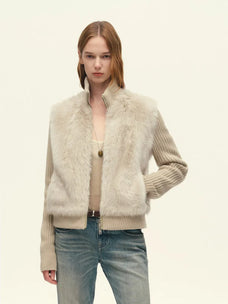 Firelady Fur Women's Italian Tuscan Shearling Coat – Detachable Knit Sleeves & Convertible Collar