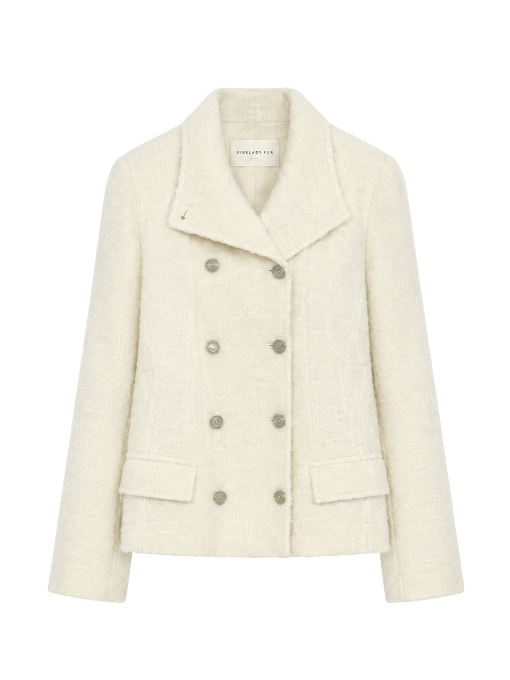 Firelady Fur Women's Mohair-Alpaca Coat – Cropped Double-Breasted