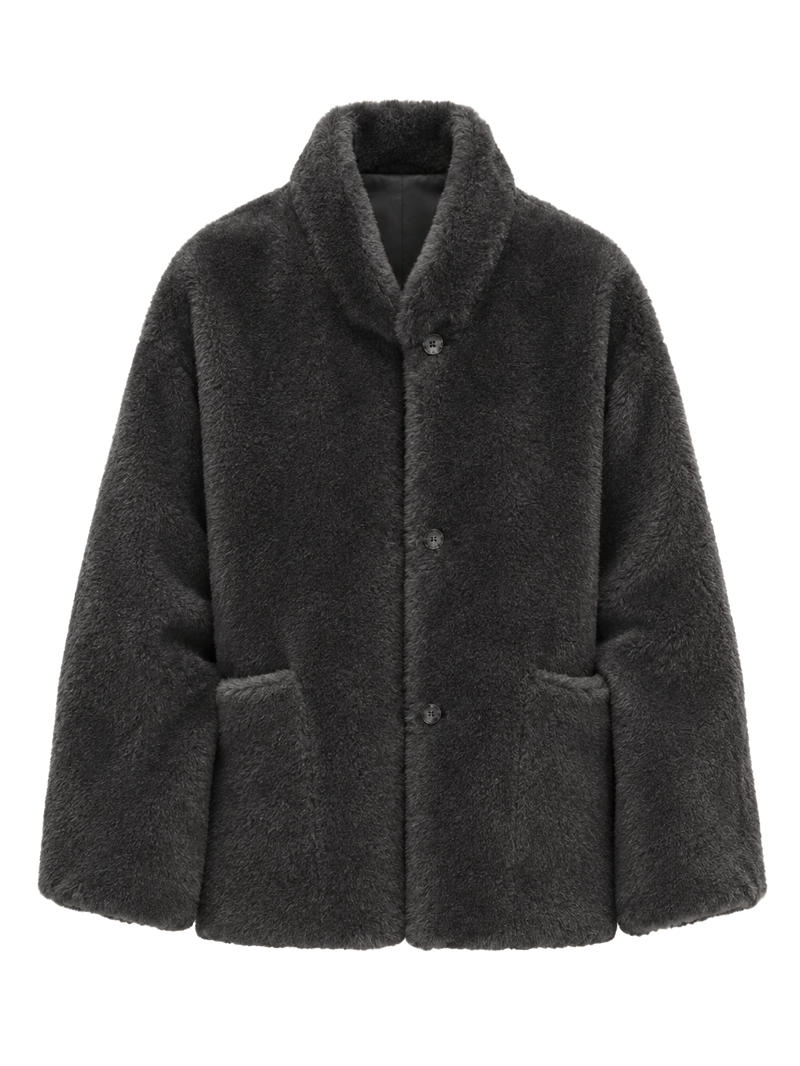Firelady Fur Women's South African Loman Shearling Coat – Mid-Length Stand Collar