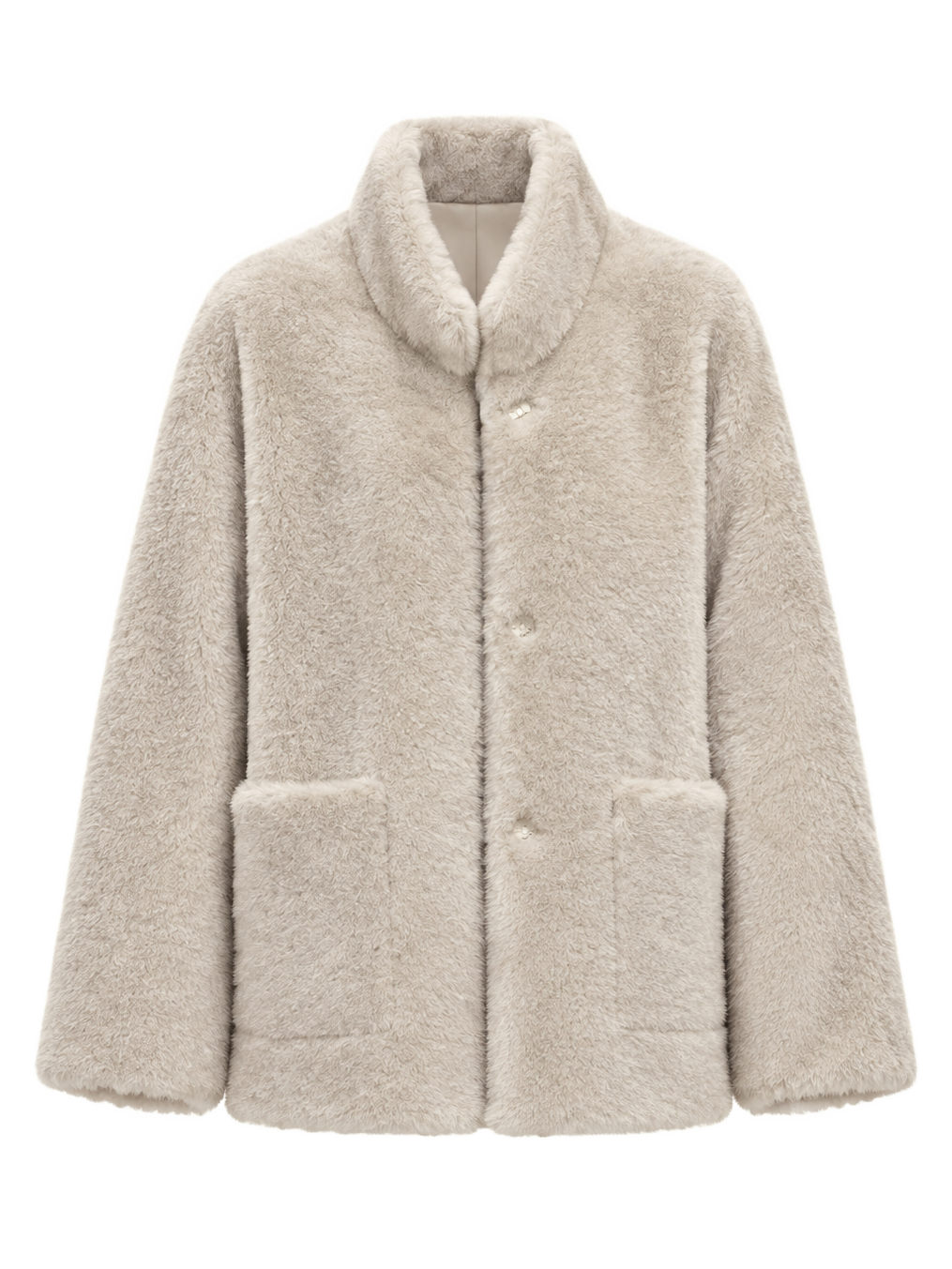 Firelady Fur Women's South African Loman Shearling Coat – Mid-Length Stand Collar