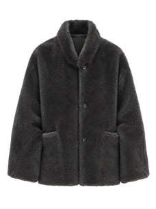 Firelady Fur Women's South African Loman Shearling Coat – Mid-Length Stand Collar
