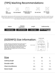 Firelady Fur Women's Finnish Saga Furs Crown Grade Fox Fur Coat – Custom-Dyed Cropped Stand-Collar Jacket