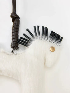 Stylish Black and White Pony Bag Charm