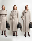 “3 Looks in One Coat” Firelady Fur Women's Alpaca Wool Coat with Detachable Cape "Elegant Silhouette" - variant_title