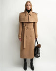 “3 Looks in One Coat” Firelady Fur Women's Alpaca Wool Coat with Detachable Cape "Elegant Silhouette" - variant_title