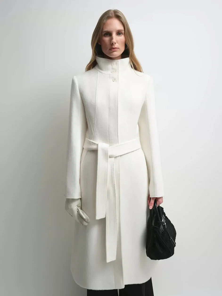 Firelady Fur Women's Alpaca-Wool A-Line Coat – Stand Collar