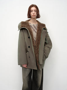 Fireladyfur Women's Shearling Lined Down Parka with Raccoon Fur Collar hood"Coastal Highway II"