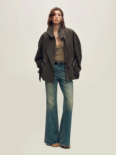 Firelady Fur Women's Belted Parka with Detachable Fox Fur Liner-Three Ways to Wear