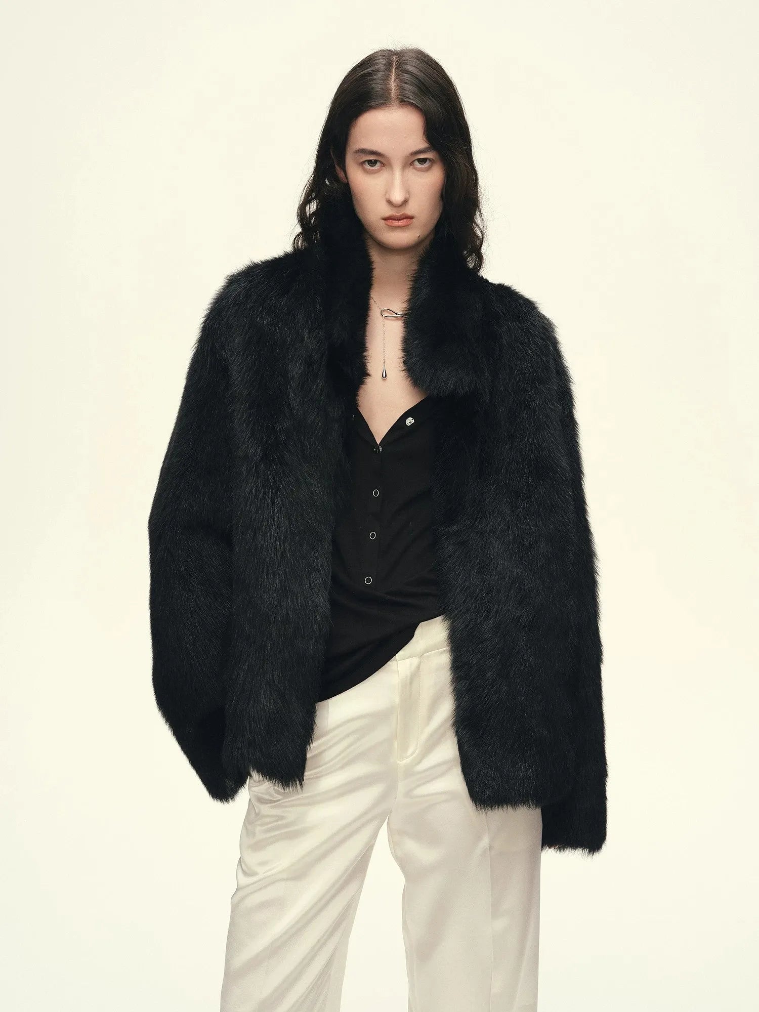 Firelady Fur Women's Toscana Shearling Coat – Convertible Stand Collar