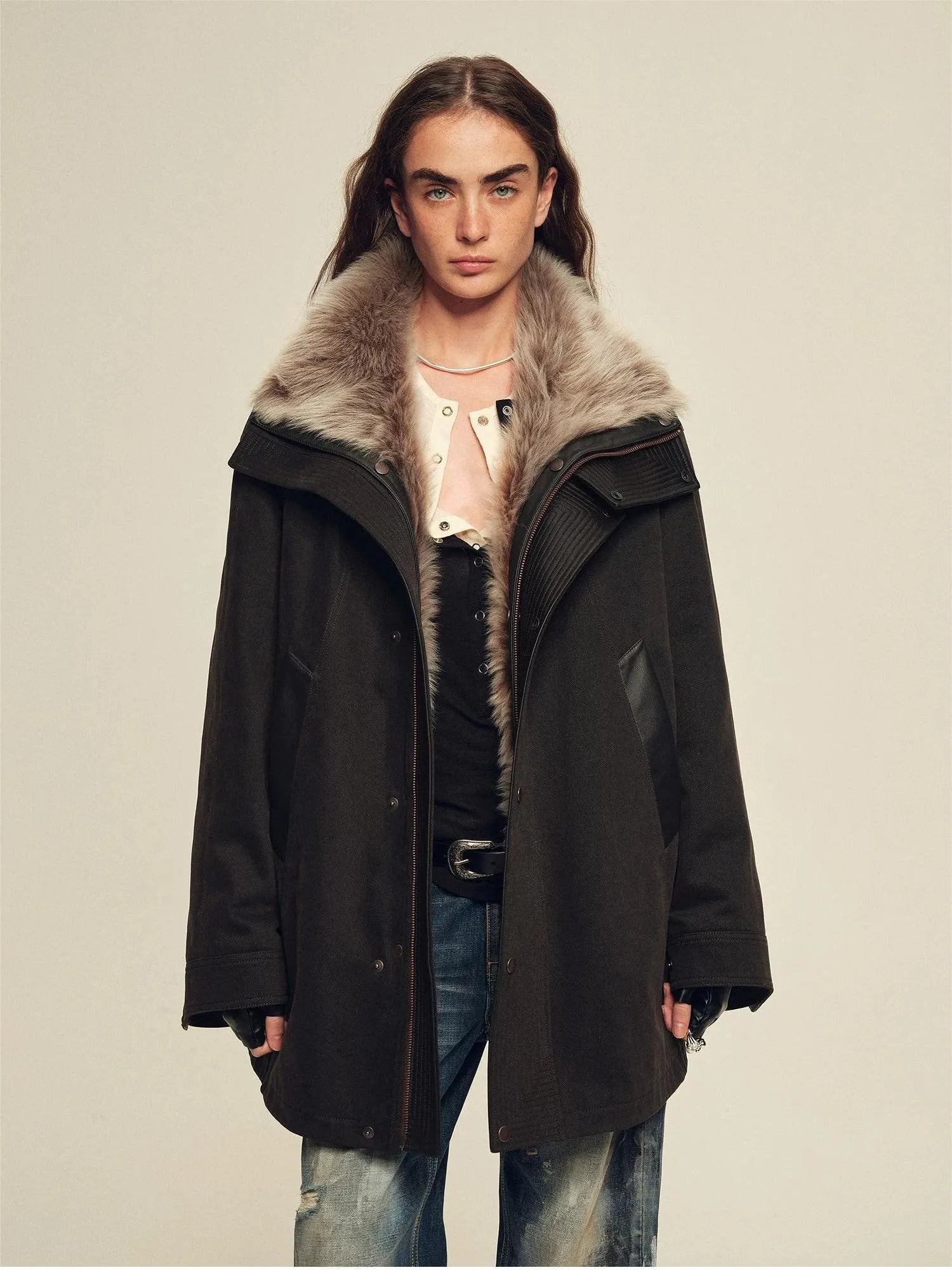 Firelady Fur Women's Down Parka with Detachable Tokaj Fur Collar &amp; 90% Goose Down "Ode to the Stars"