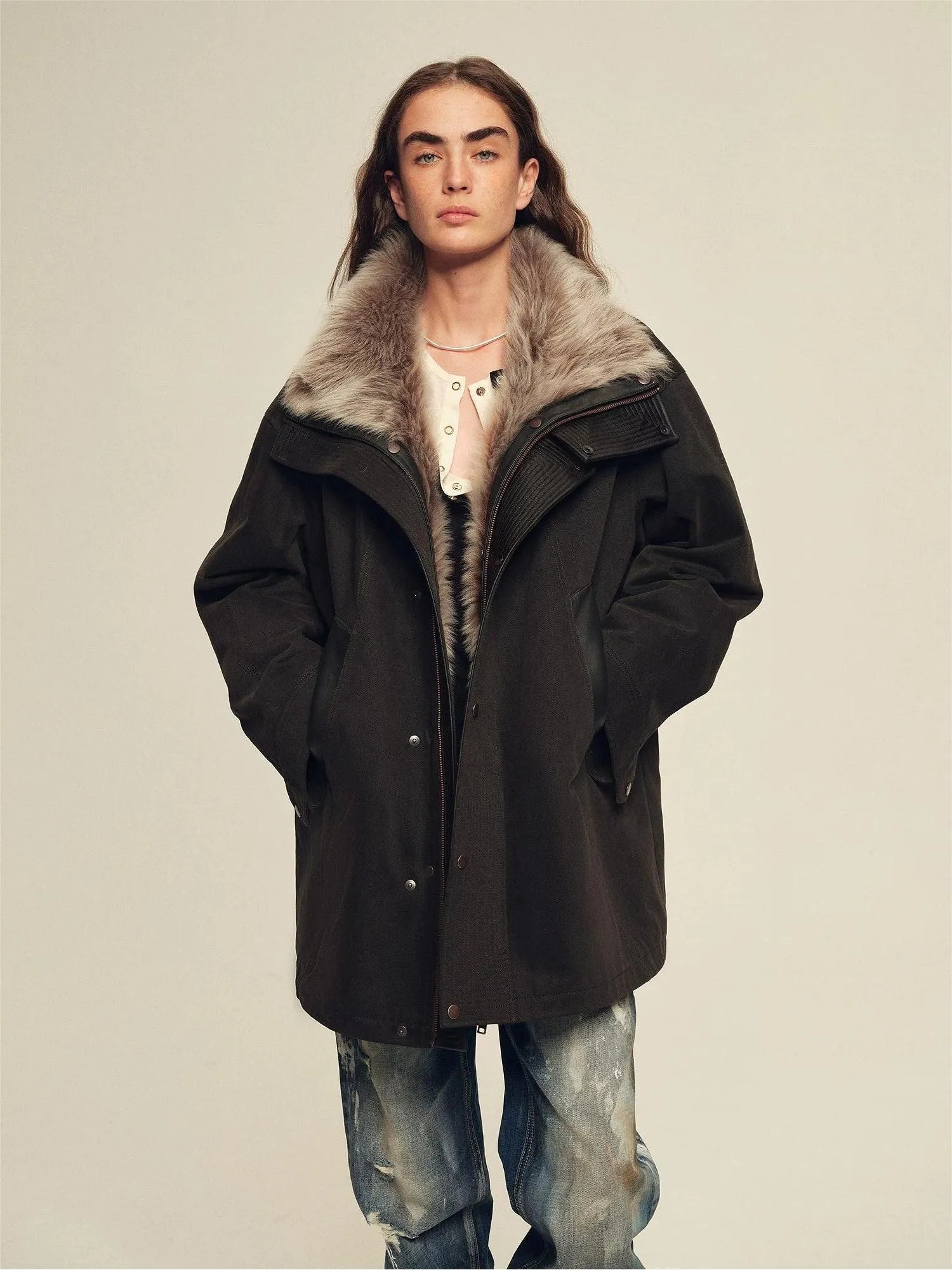 Firelady Fur Women's Down Parka with Detachable Tokaj Fur Collar &amp; 90% Goose Down "Ode to the Stars"
