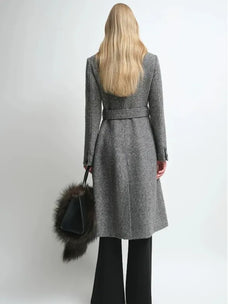 Firelady Fur Women's Alpaca-Wool A-Line Coat – Stand Collar