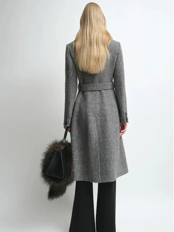 Firelady Fur Women's Alpaca-Wool A-Line Coat – Stand Collar