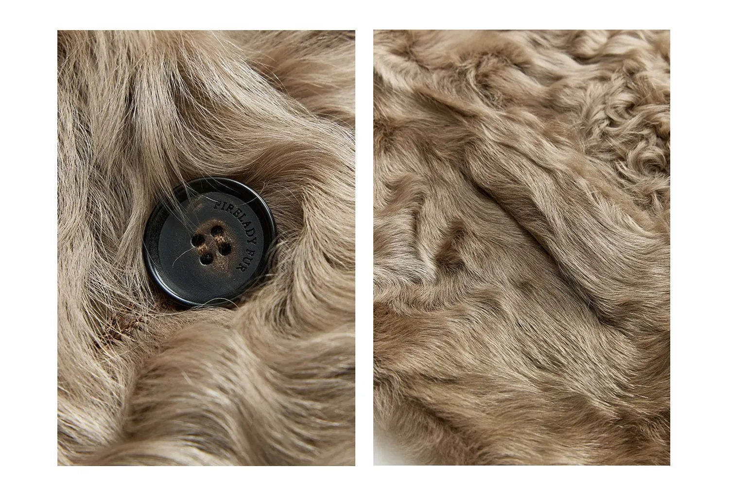 Firelady Fur Women's Young Hu Sheepskin Shearling Coat – Lightweight Cropped Stand-Collar Jacket with Natural Water-Wave Curls