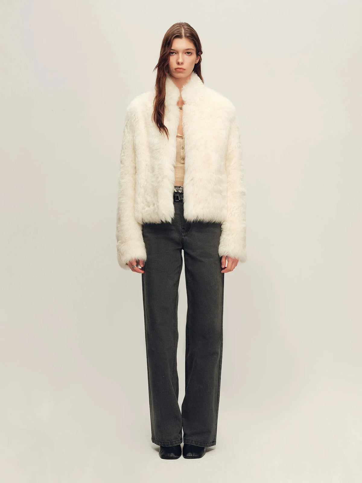 Firelady Fur Women's Cropped Curly Toscana Shearling Jacket