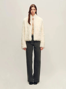 Firelady Fur Women's Cropped Curly Toscana Shearling Jacket