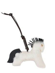 Stylish Black and White Pony Bag Charm