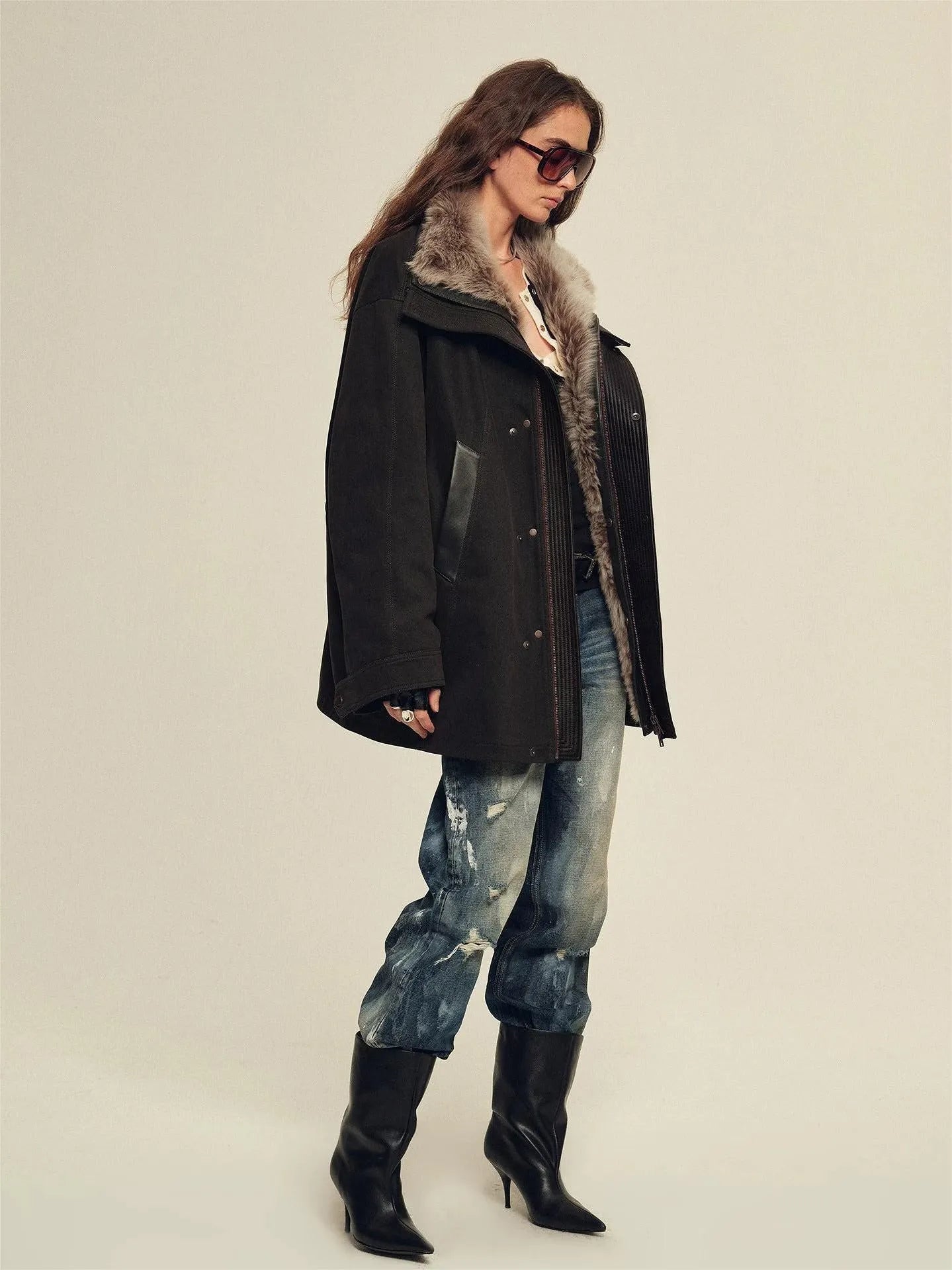 Firelady Fur Women's Down Parka with Detachable Tokaj Fur Collar &amp; 90% Goose Down "Ode to the Stars"