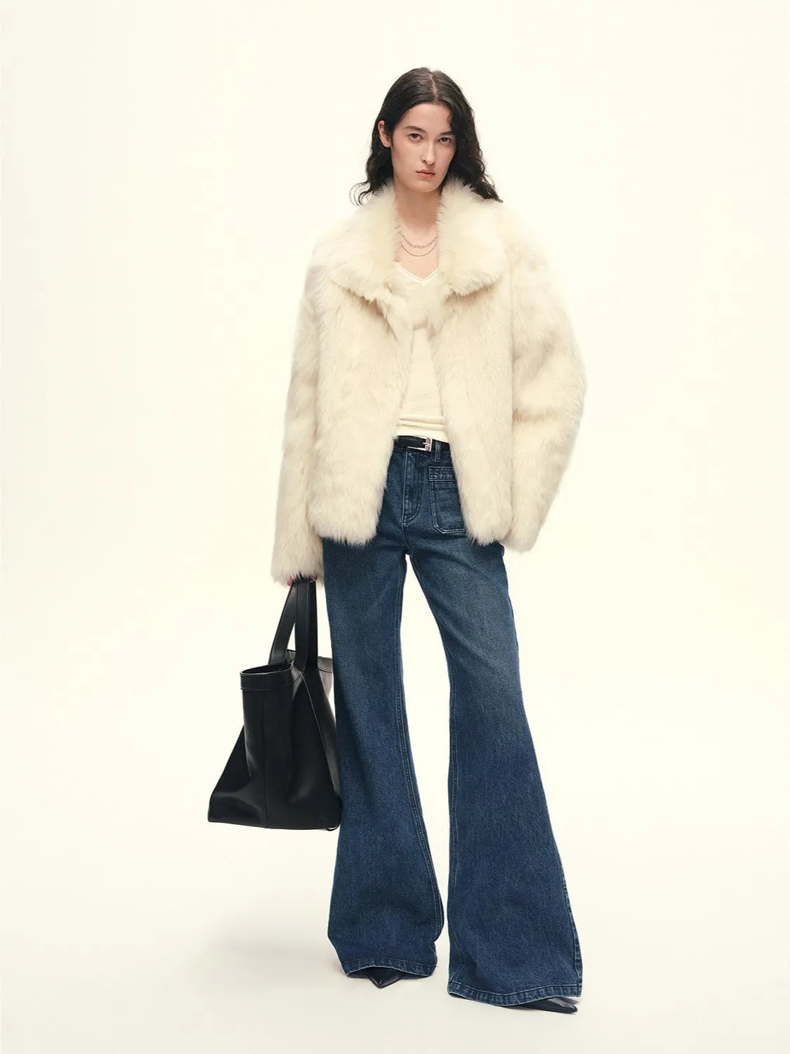 Firelady Fur Women's Toscana Shearling Coat – Convertible Stand Collar