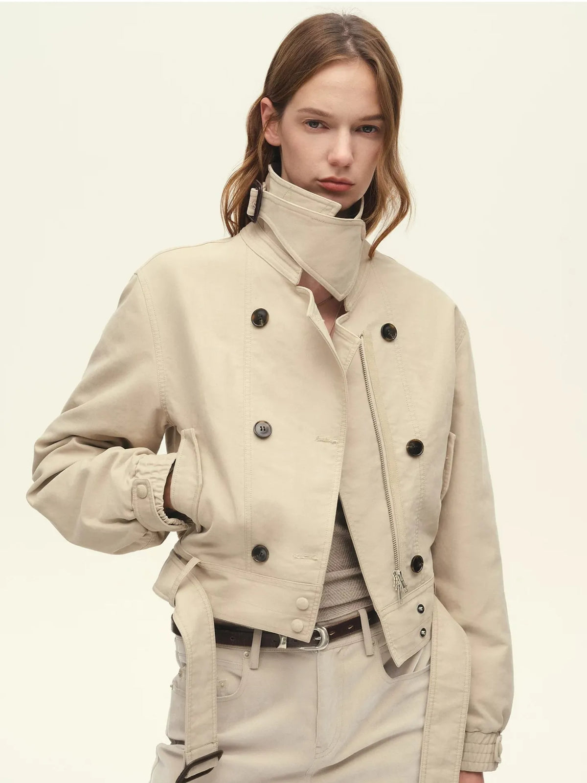 Firelady Fur Women's 90% Goose Down Parka – Detachable Toscana Fur Collar &amp; Double-Breasted Cotton Shell
